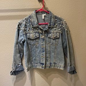 Embellished wifey denim jacket